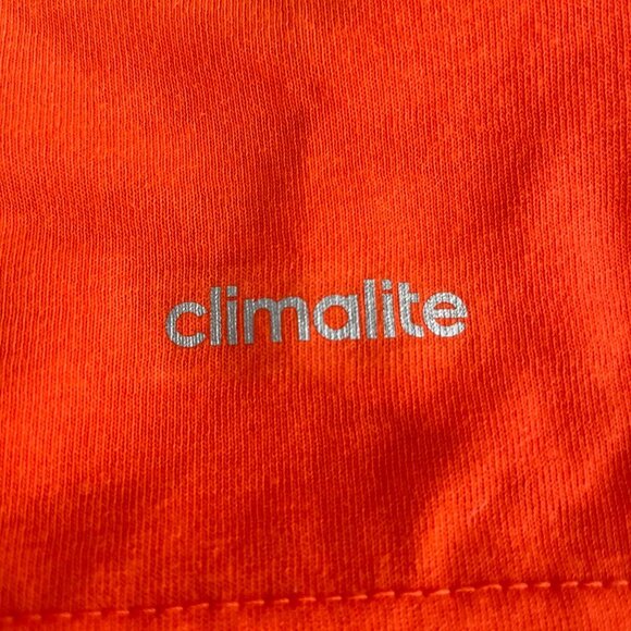 Adidas Ultimate Tee Activewear Crew Neck LS Polyester T Shirt Orange Sz L NWT - Picture 9 of 10